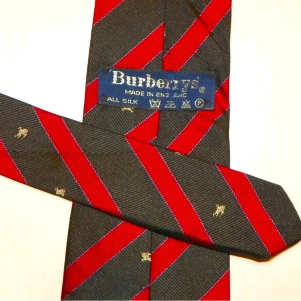 Burberry Vintage Striped Monogrammed Tie Made in England
